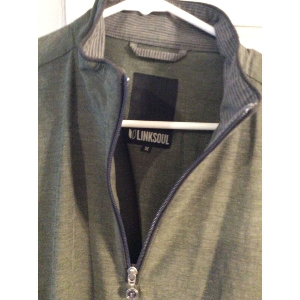 Linksoul Medium M Euc Men Partial Zip Pull Over N… - image 3